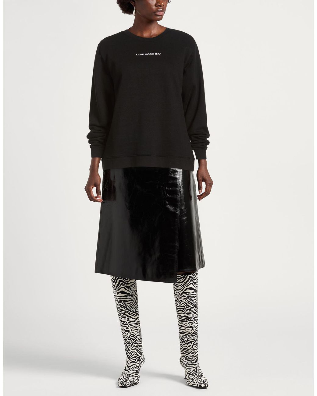 Love Moschino Black Sweatshirt Cotton, Polyester