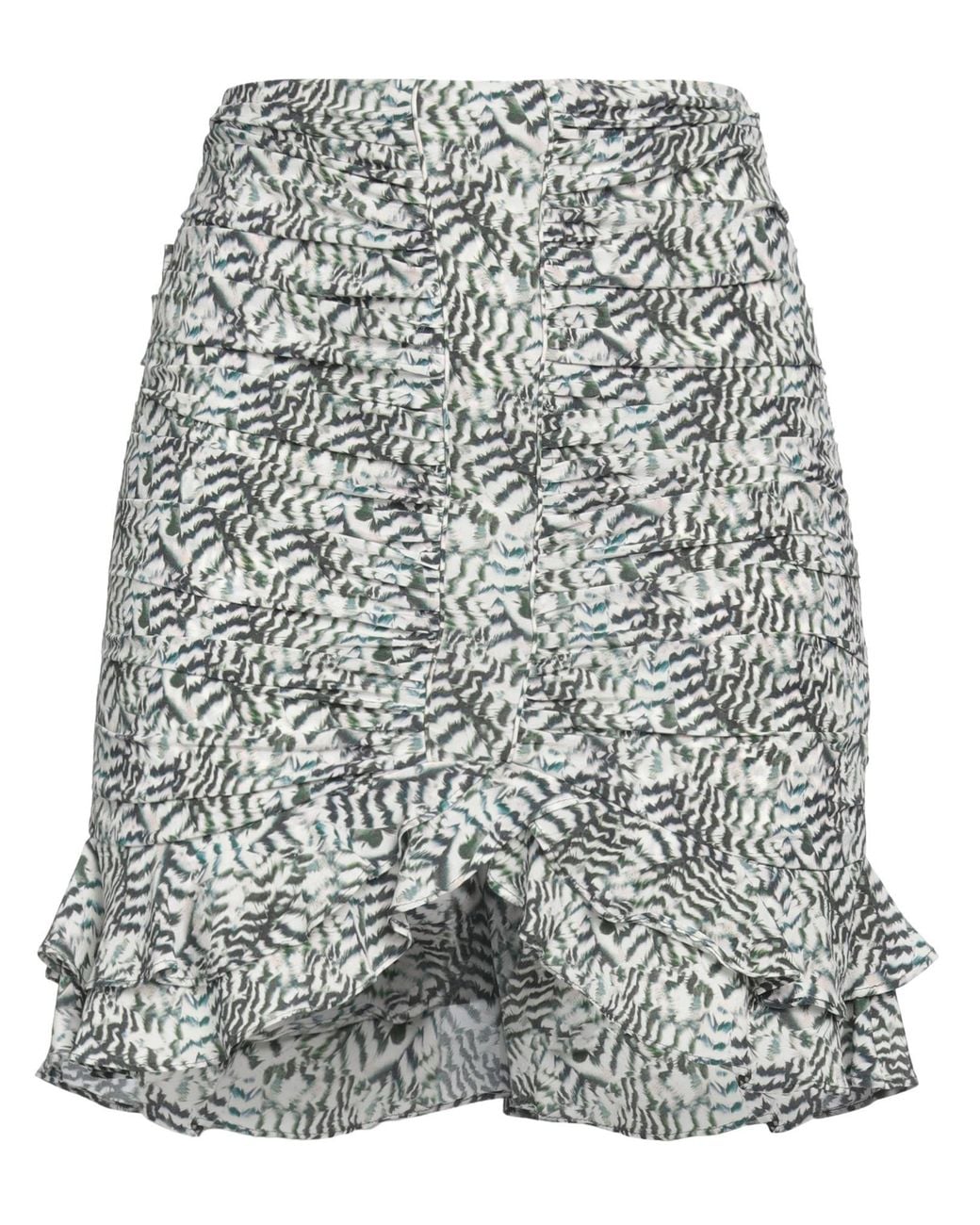 Isabel Marant Gray Ivory Mini Skirt Silk, Elastane