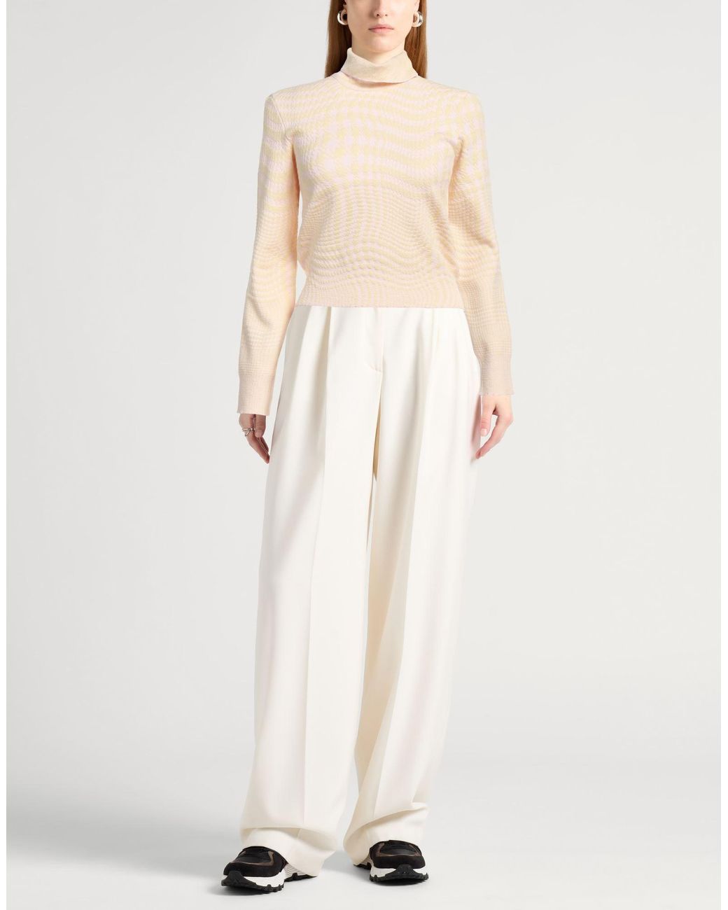 Burberry Natural Turtleneck Wool, Polyester, Polyamide, Elastane