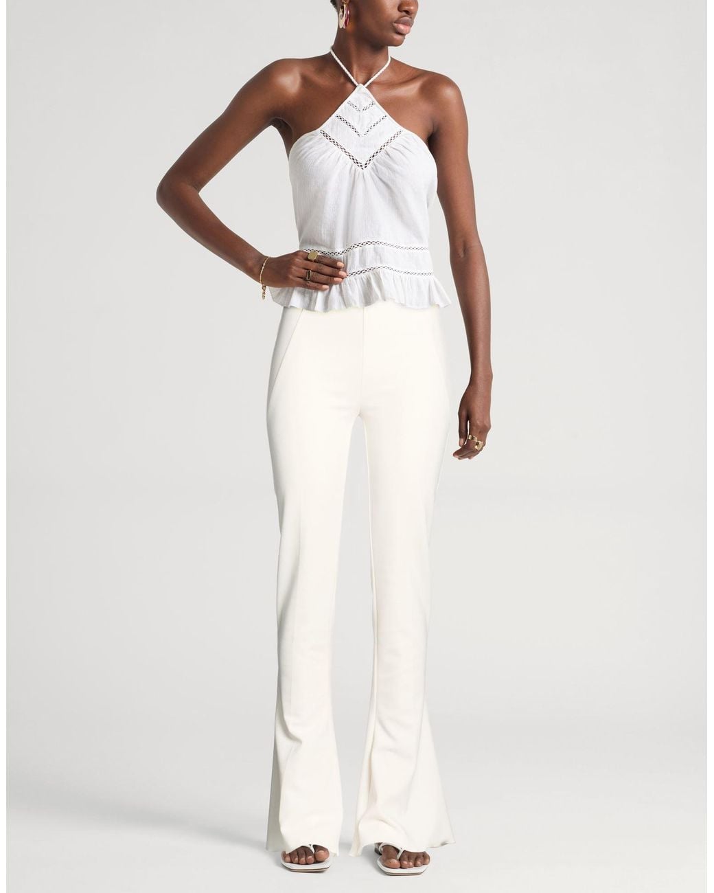 Aniye By White Pants Polyester, Elastane