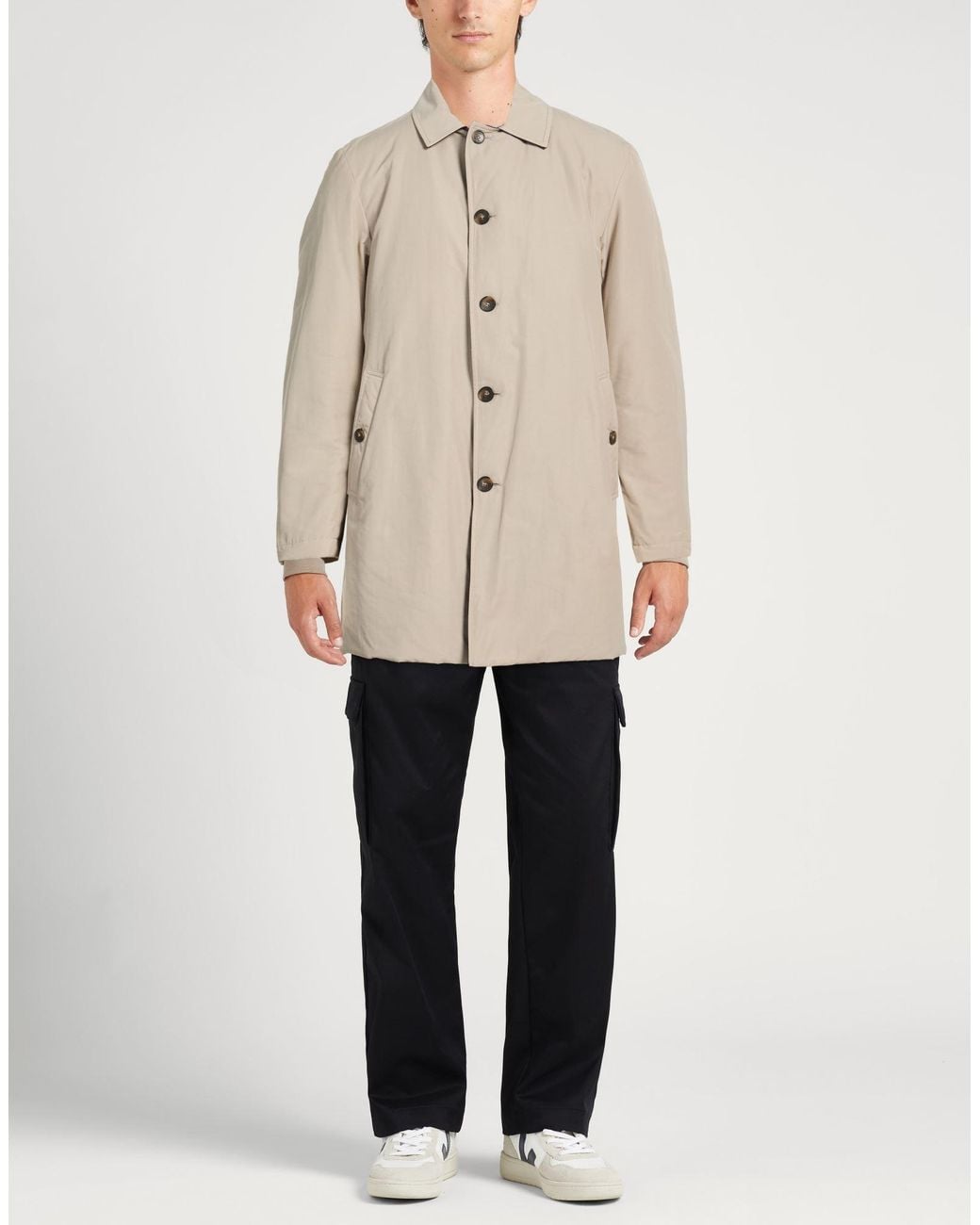 L'IMPERMEABILE Natural Light Overcoat & Trench Coat Polyester, Cotton for men