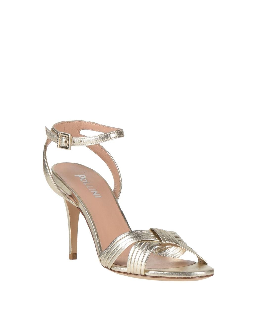 Pollini Metallic Sandals Leather