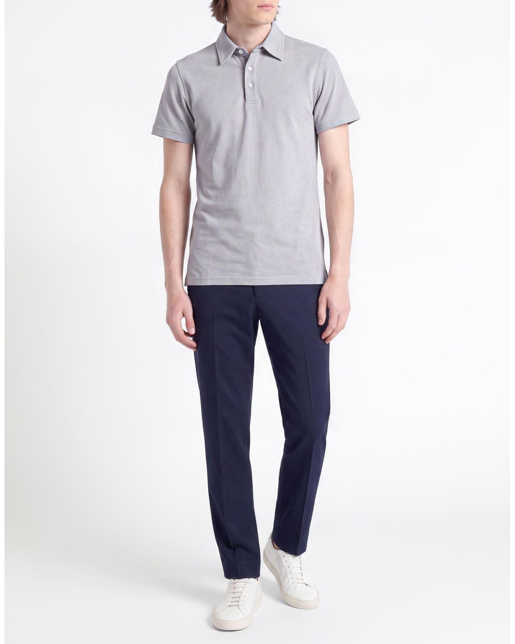 Polo Moorer de hombre de color Gray