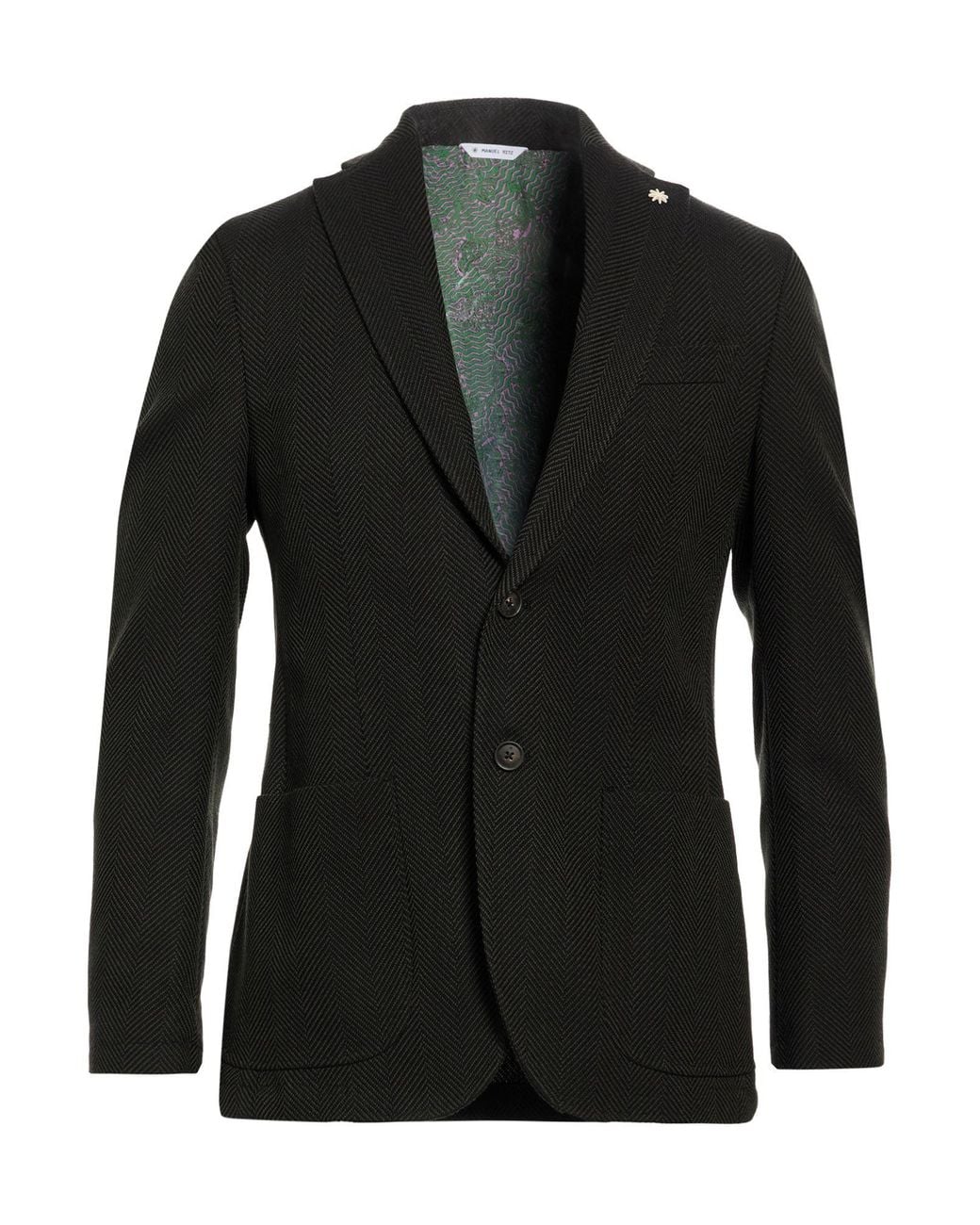 Manuel Ritz Black Dark Blazer Virgin Wool, Cotton for men