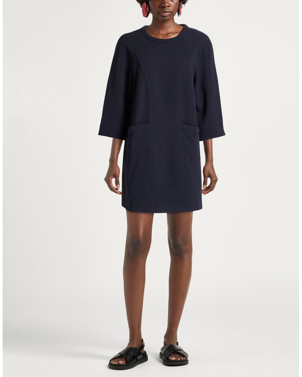 Ba&sh Blue Midnight Mini Dress Viscose, Wool