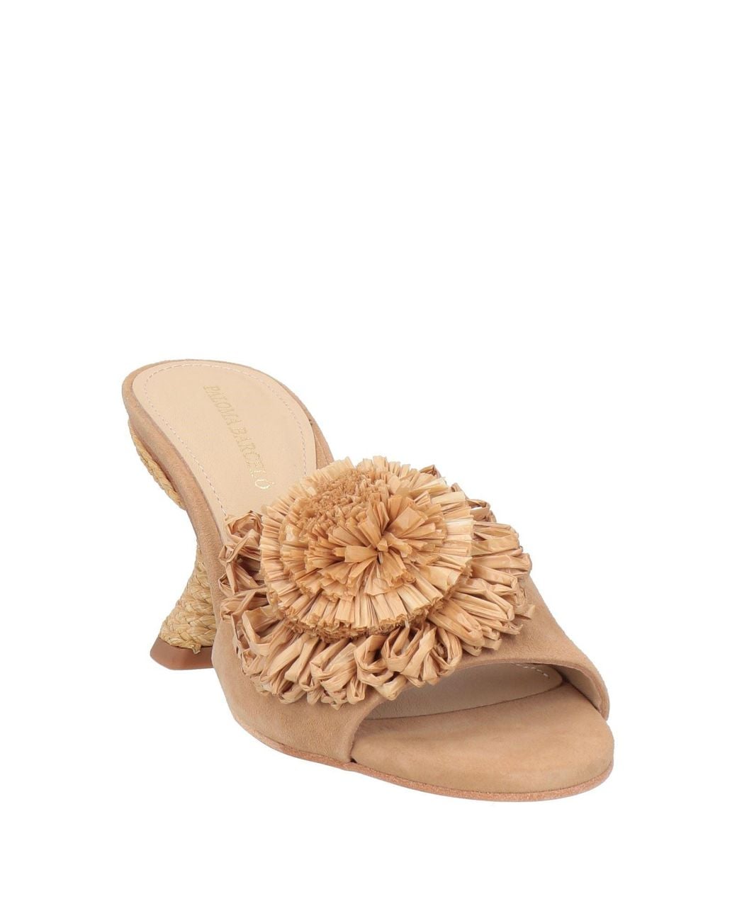 Paloma Barceló Natural Sandals Leather, Textile Fibers