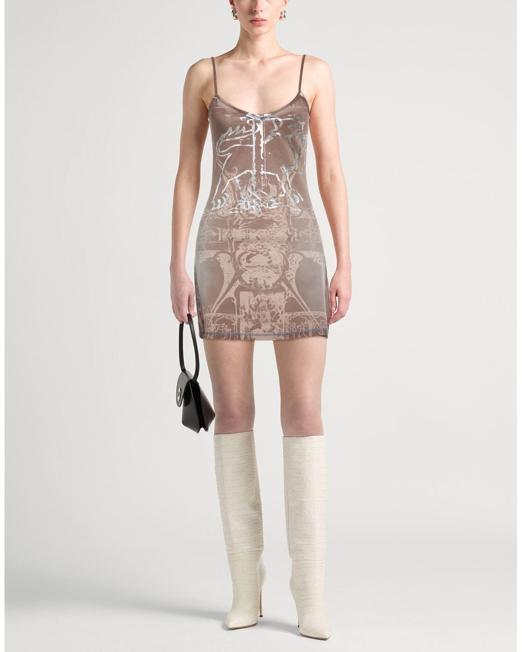 DIESEL Brown Mini Dress Cotton, Elastane