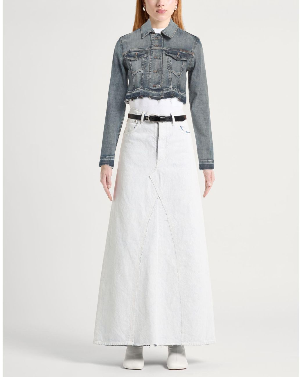 Ganni Gray Denim Outerwear Organic Cotton, Elastane