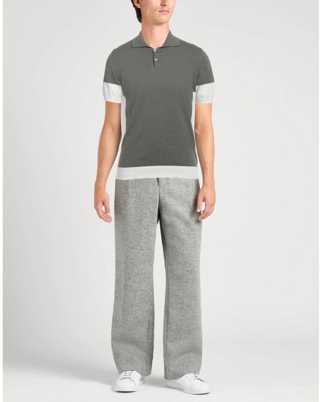 Alpha Studio Gray Polo Shirt Cotton for men