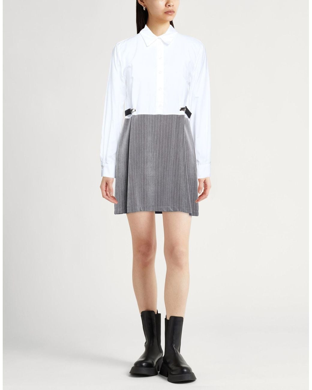 Dixie Gray Mini Dress Polyester, Viscose, Elastane, Cotton