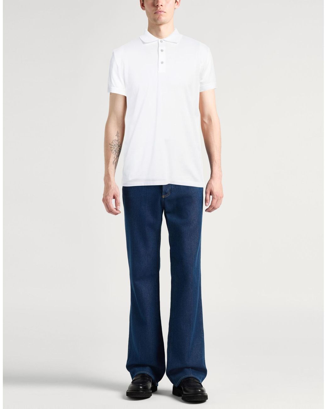 Polo Moorer de hombre de color White