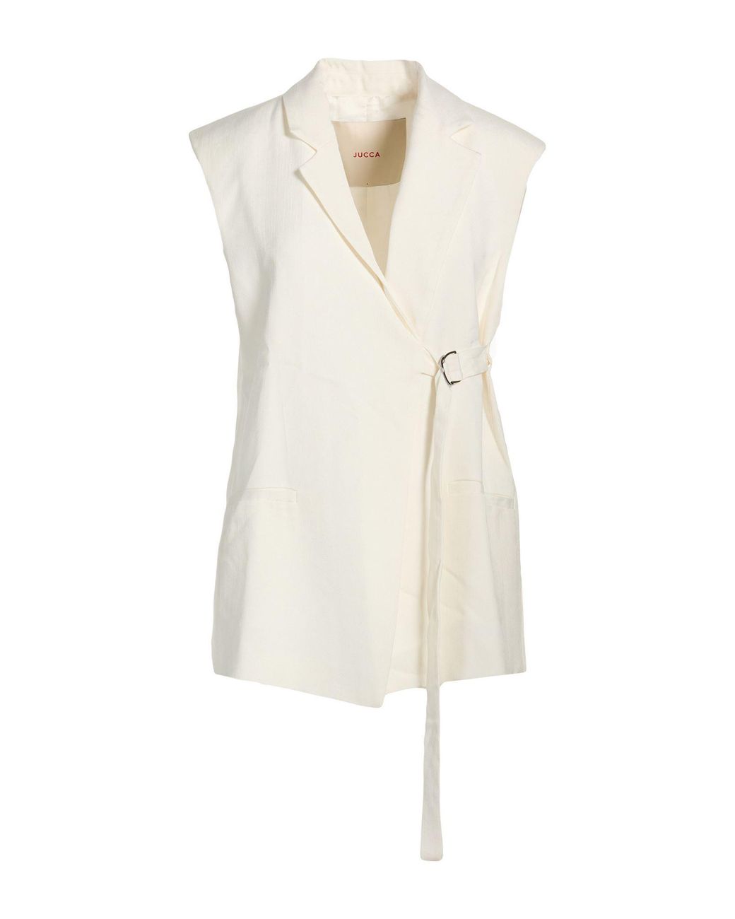 Jucca White Tailored Vest Viscose, Wool