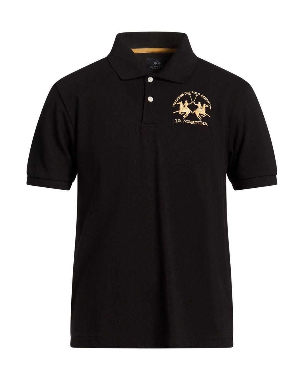 La Martina Black Polo Shirt for men