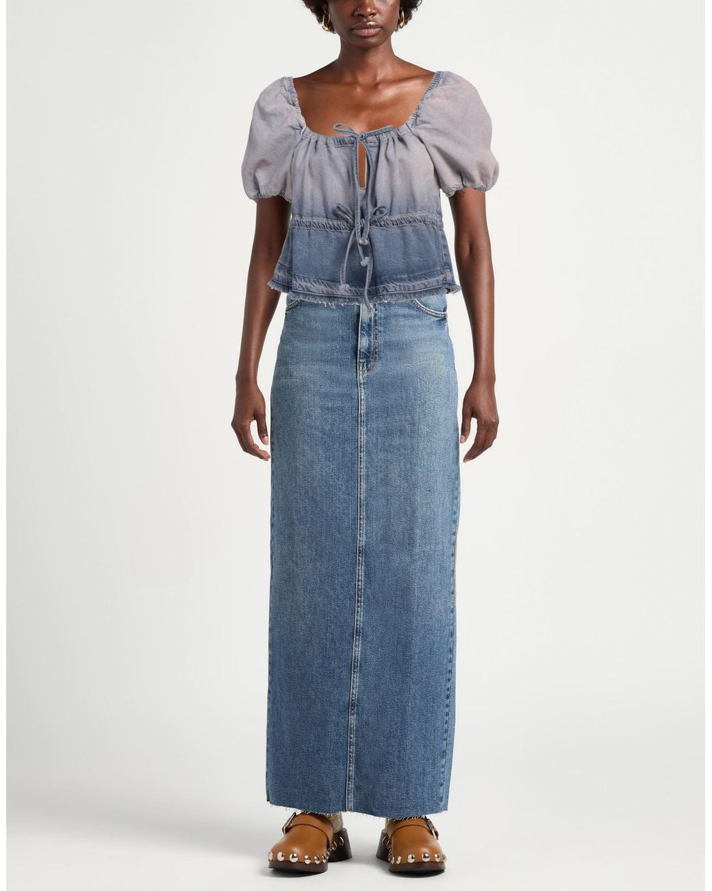Top Ganni de color Blue