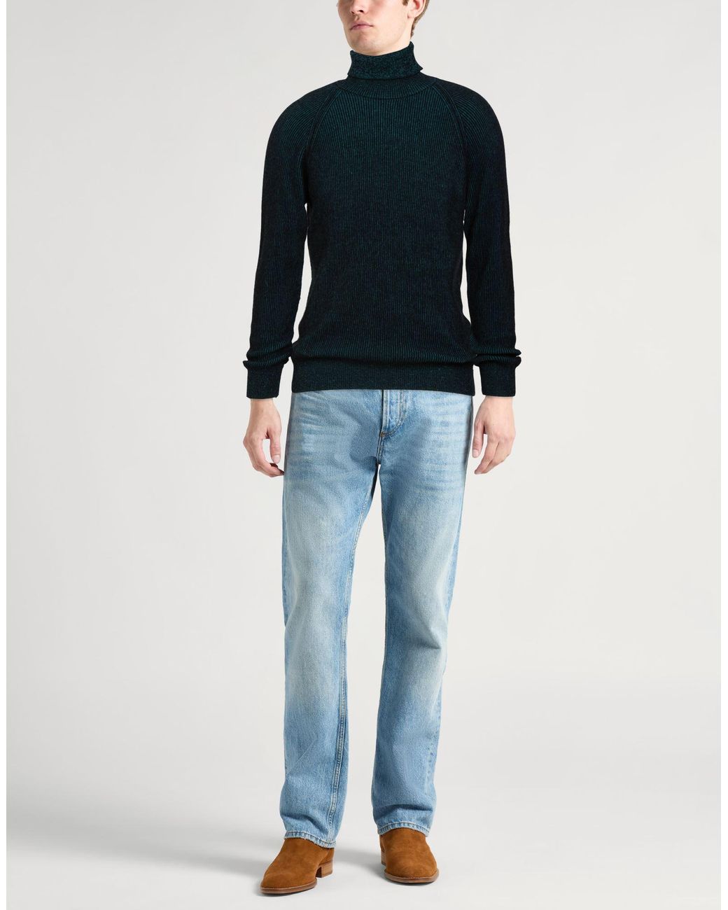 Moorer Blue Turtleneck for men