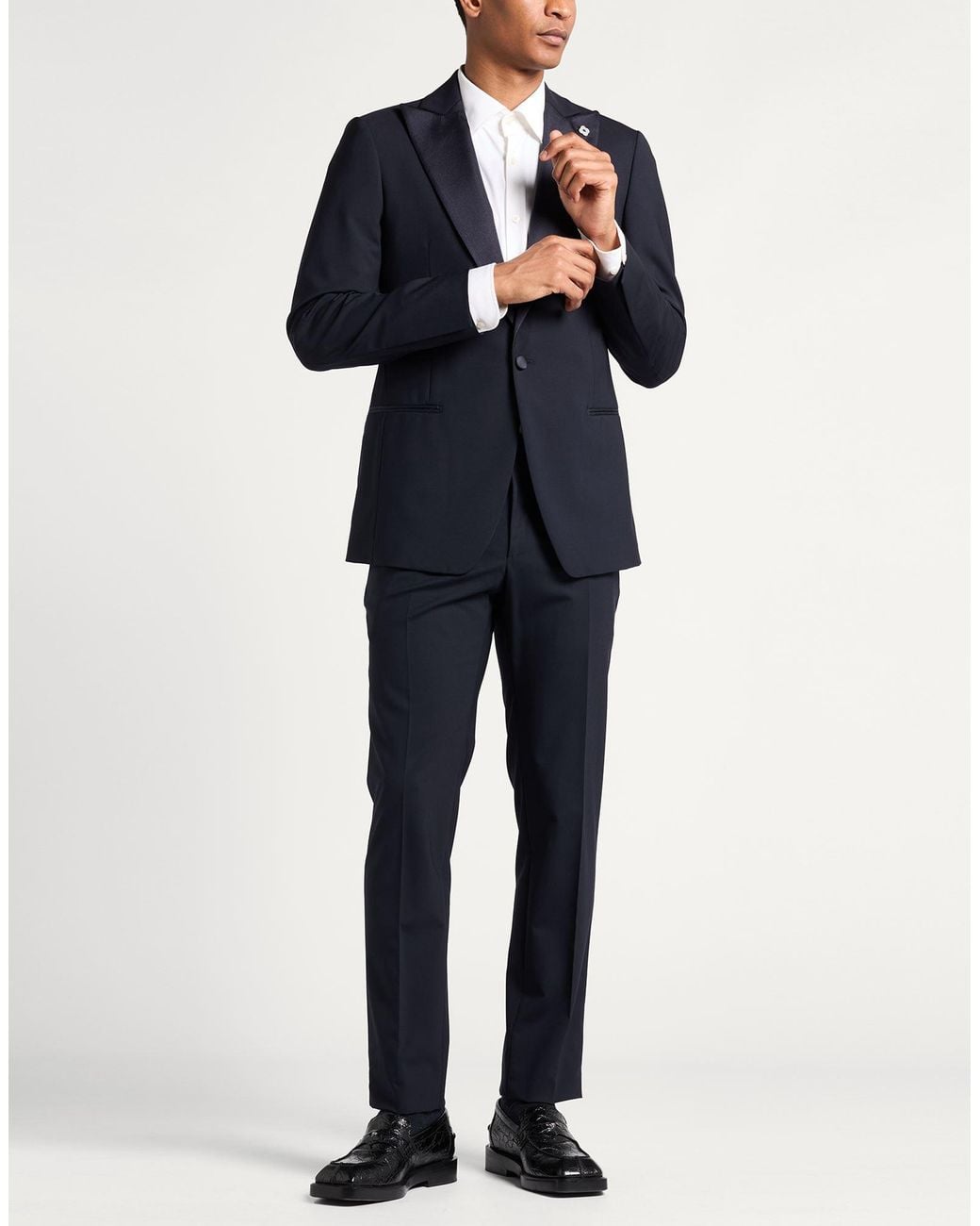 Lardini Blue Suit Wool, Elastane for men