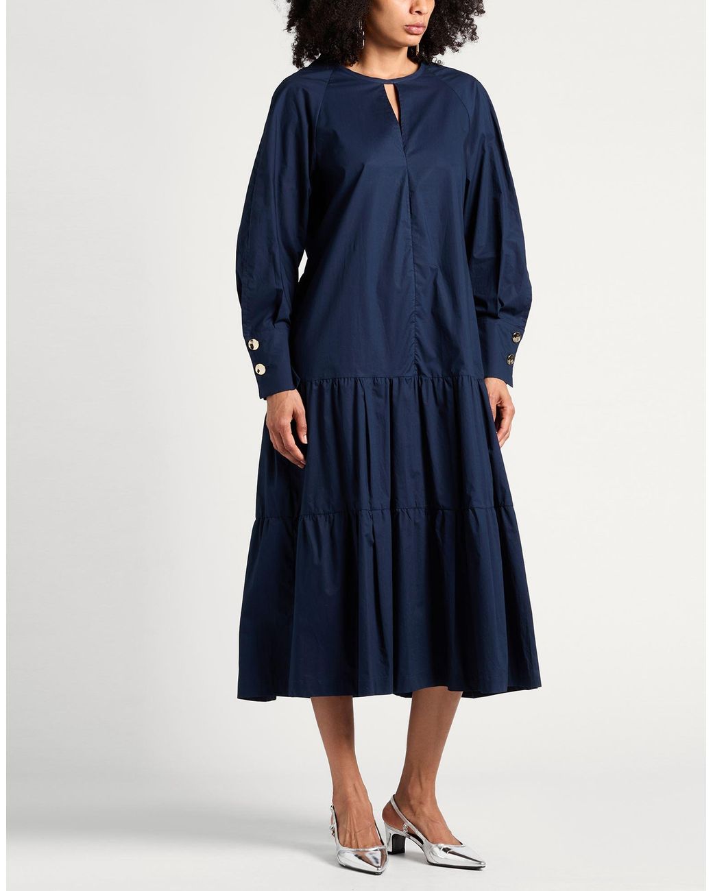 Tela Blue Midi Dress Cotton