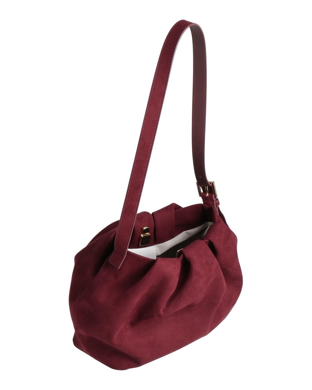 THEMOIRÈ Purple Burgundy Shoulder Bag Textile Fibers