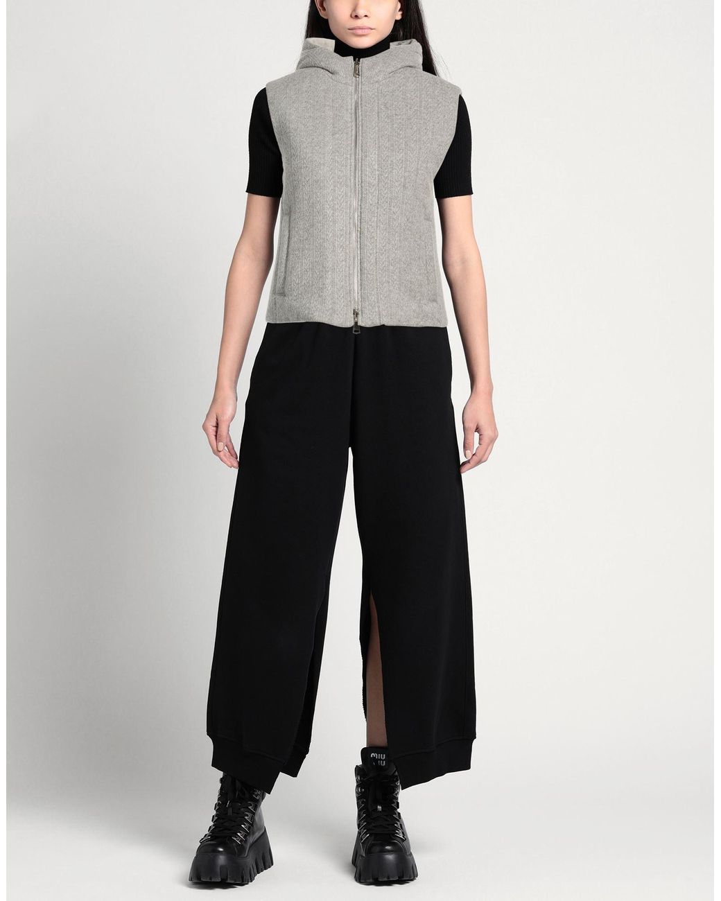 Purotatto Gray Vest Viscose, Polyester, Wool, Elastane