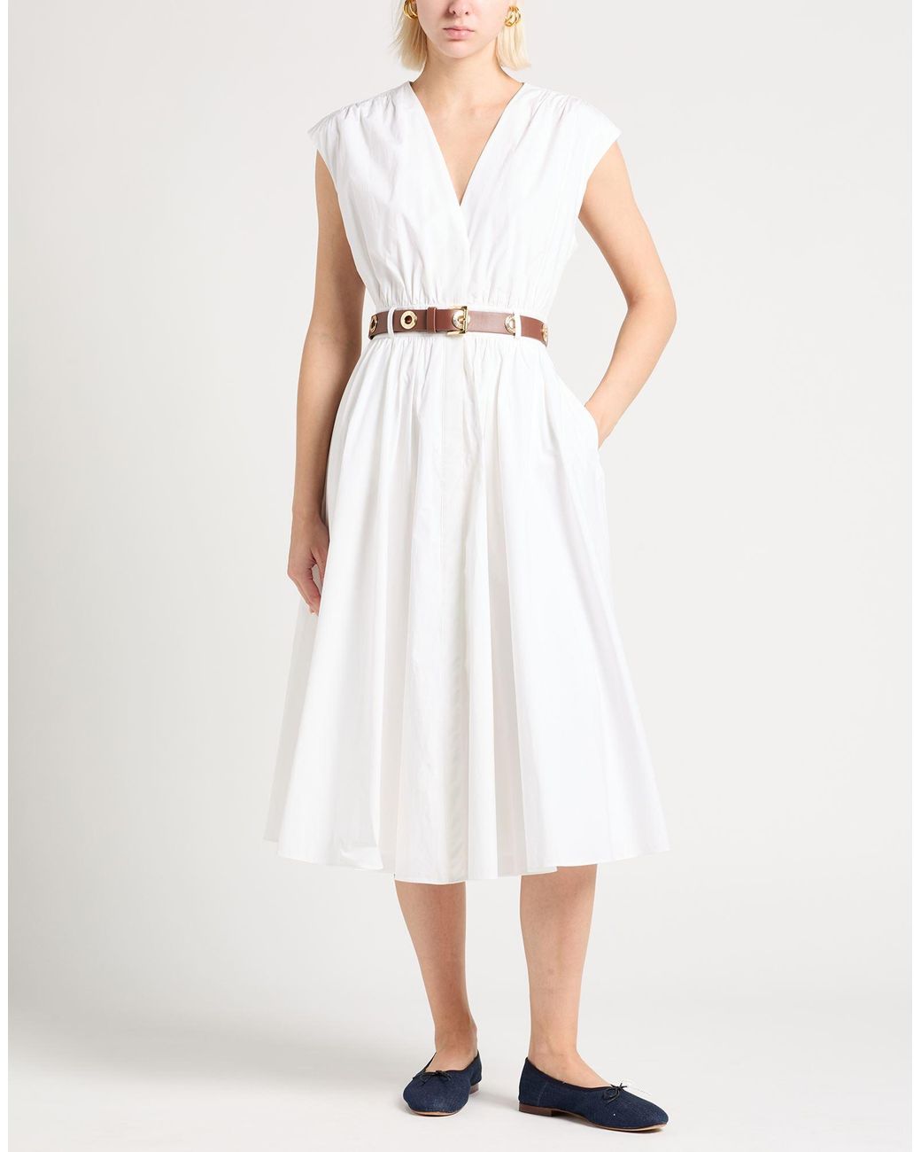 MICHAEL Michael Kors White Midi Dress