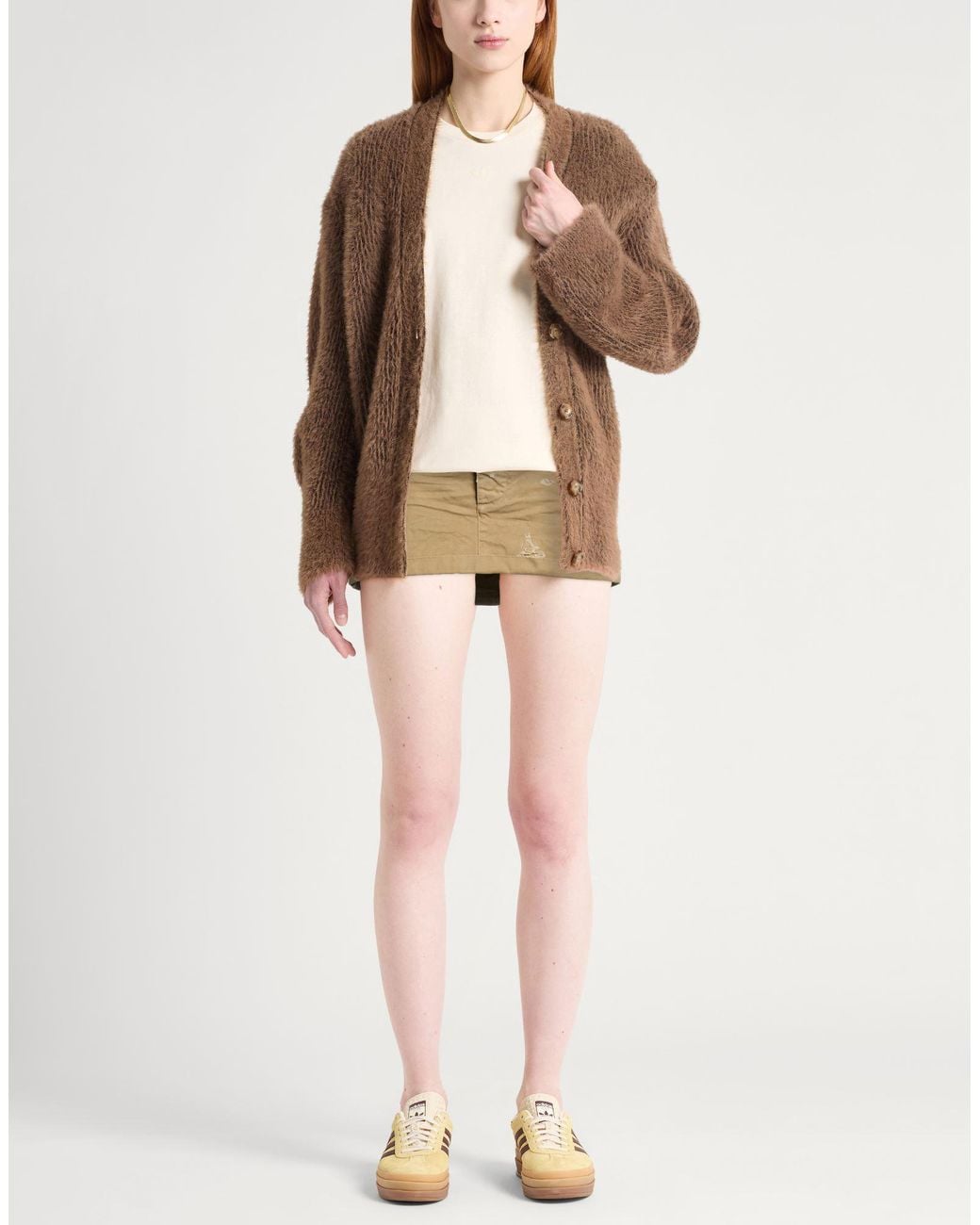 DSquared² Natural Khaki Mini Skirt Cotton