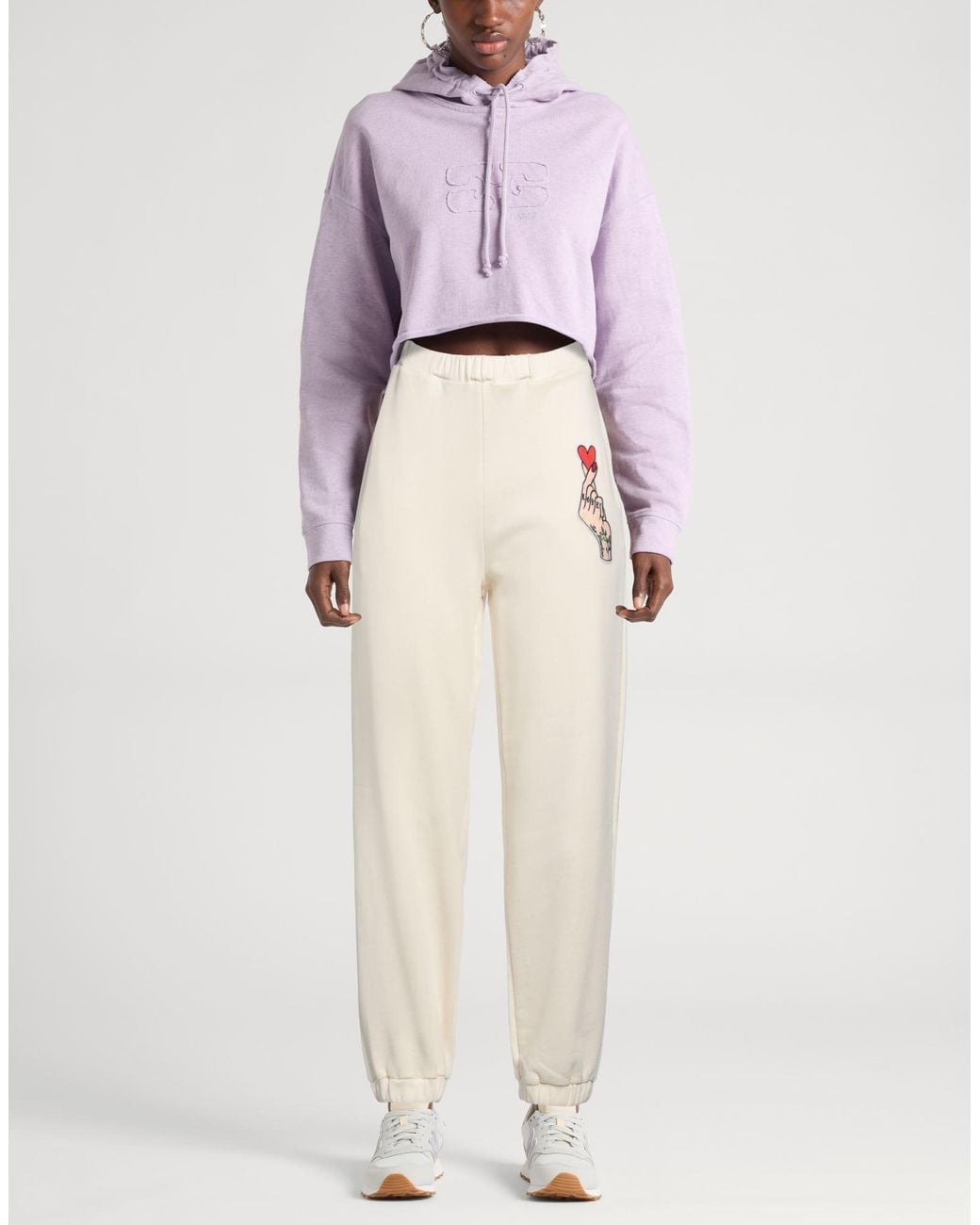 Love Moschino White Ivory Pants Cotton