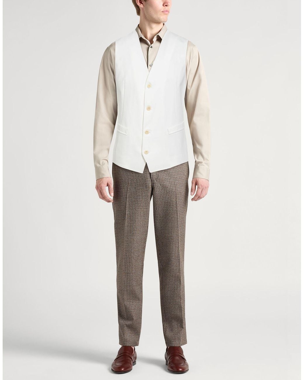 Barbati White Tailored Vest Cotton, Polyamide, Elastane for men