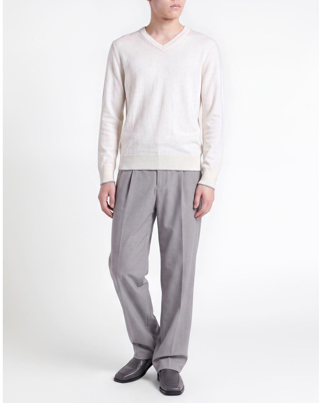 Eleventy White Cream Sweater Cashmere for men