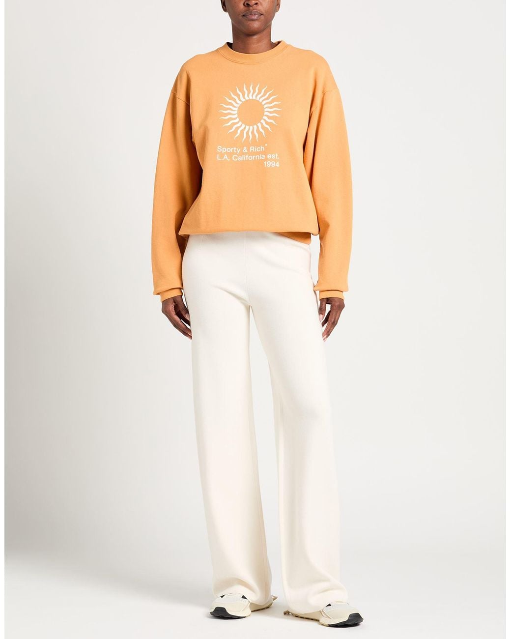 Sporty & Rich Orange Sweatshirt Cotton