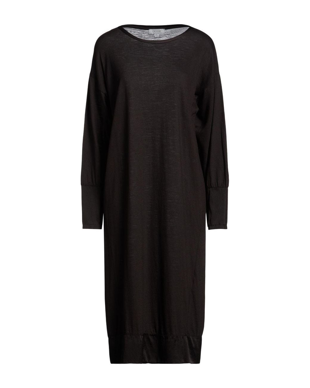 Crossley Black Dark Midi Dress Virgin Wool, Silk, Elastane