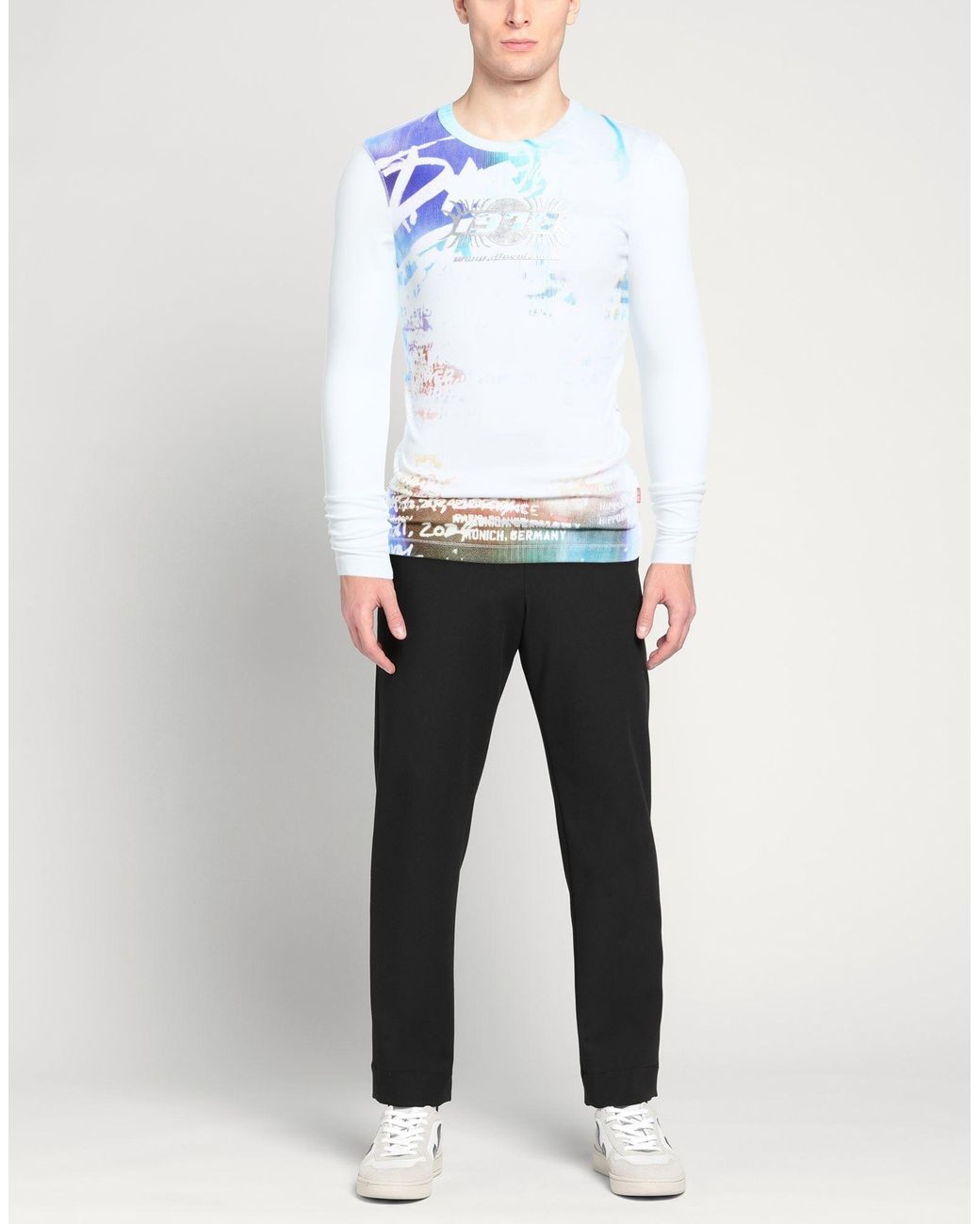 DIESEL Blue T-Shirt Cotton, Elastane for men