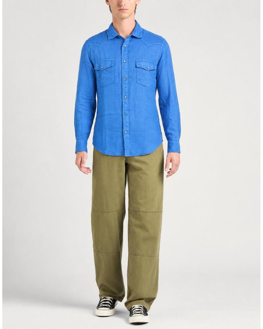 Jacob Cohen Blue Azure Shirt Linen for men