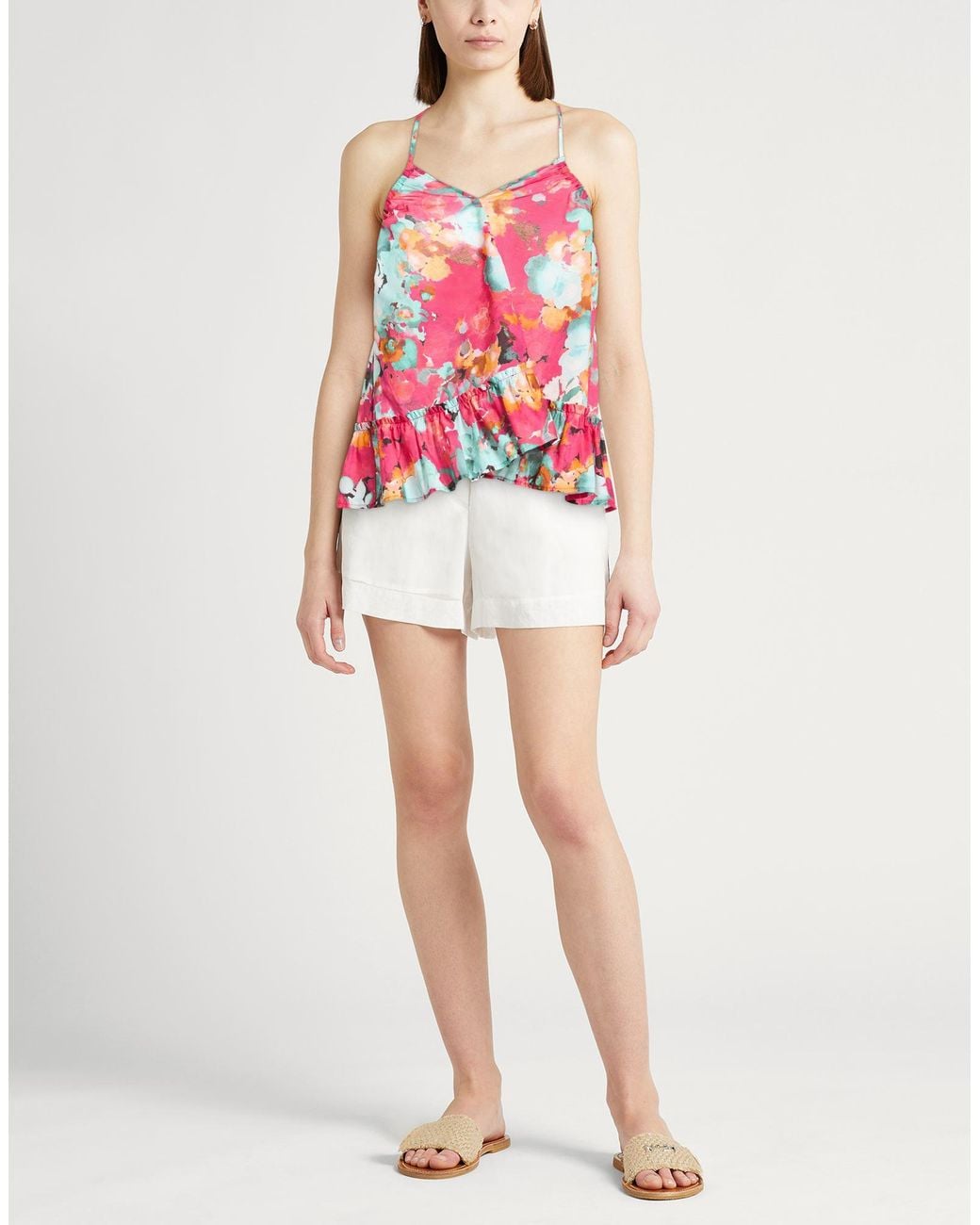 Liu Jo White Fuchsia Top Cotton