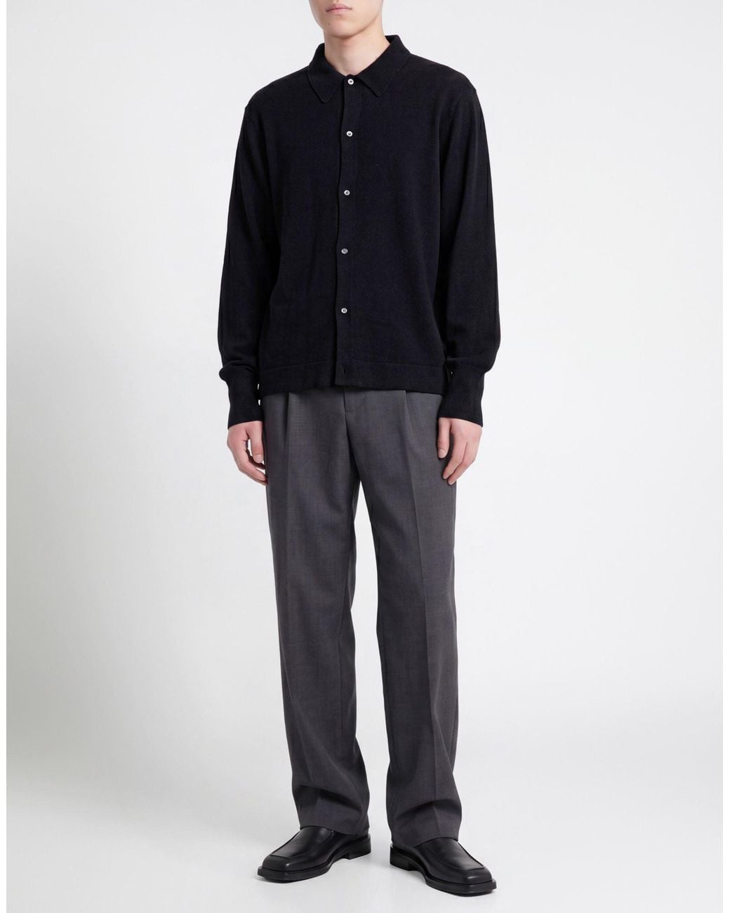 Officine Generale Blue Cardigan Virgin Wool for men