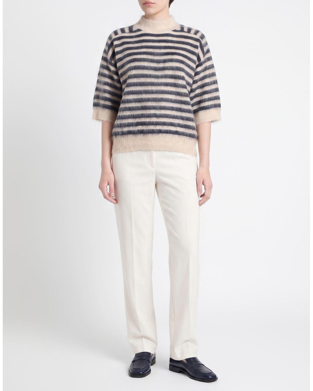 Brunello Cucinelli Gray Sweater Superkid Mohair, Virgin Wool, Polyamide, Cashmere, Wool