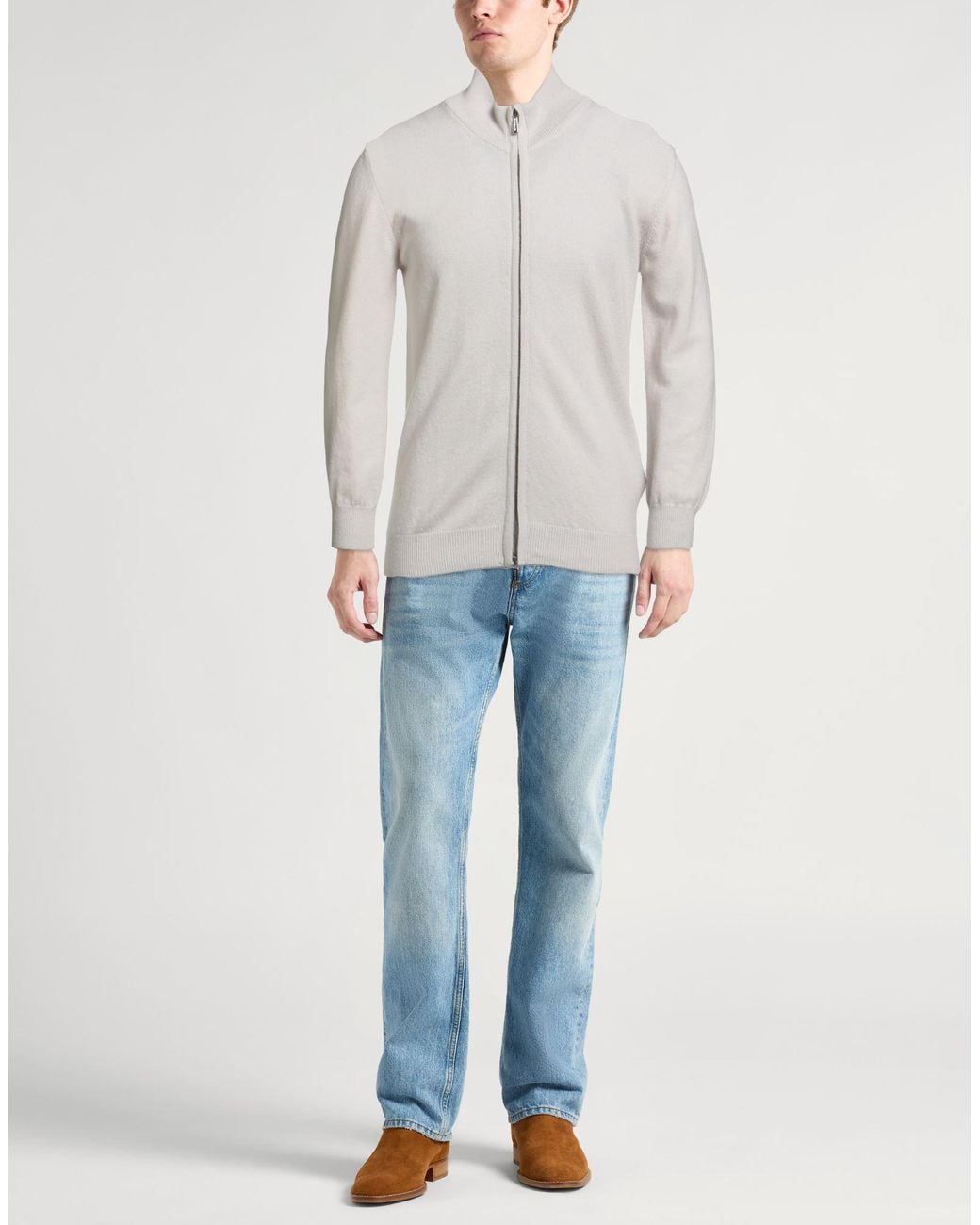 Moorer White Light Cardigan Cashmere for men
