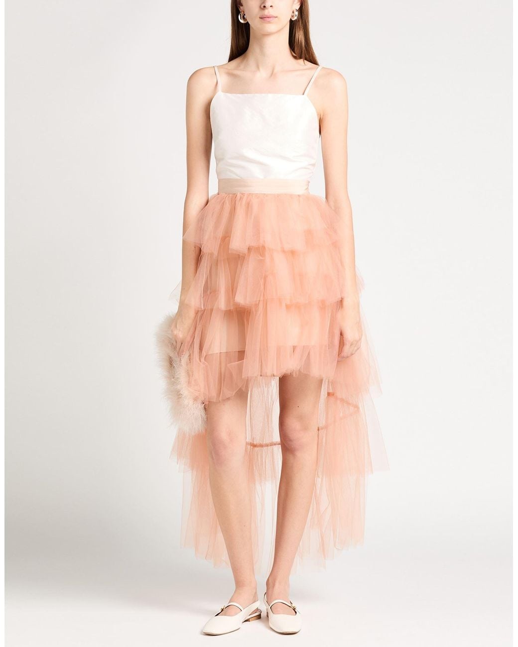 Pinko White Midi Skirt Polyester