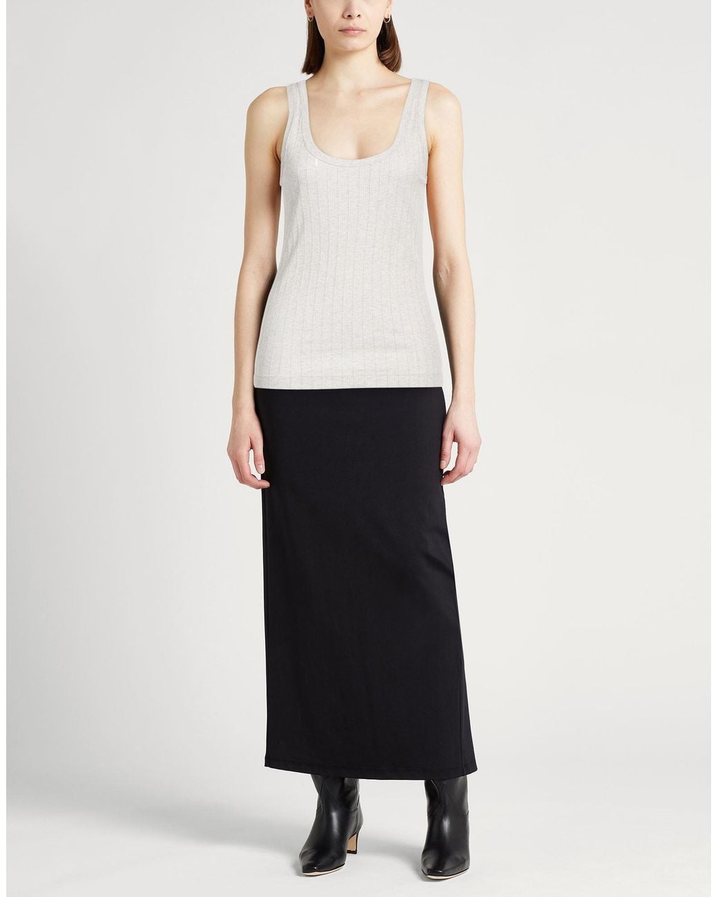 Brunello Cucinelli White Tank Top Cotton, Elastane