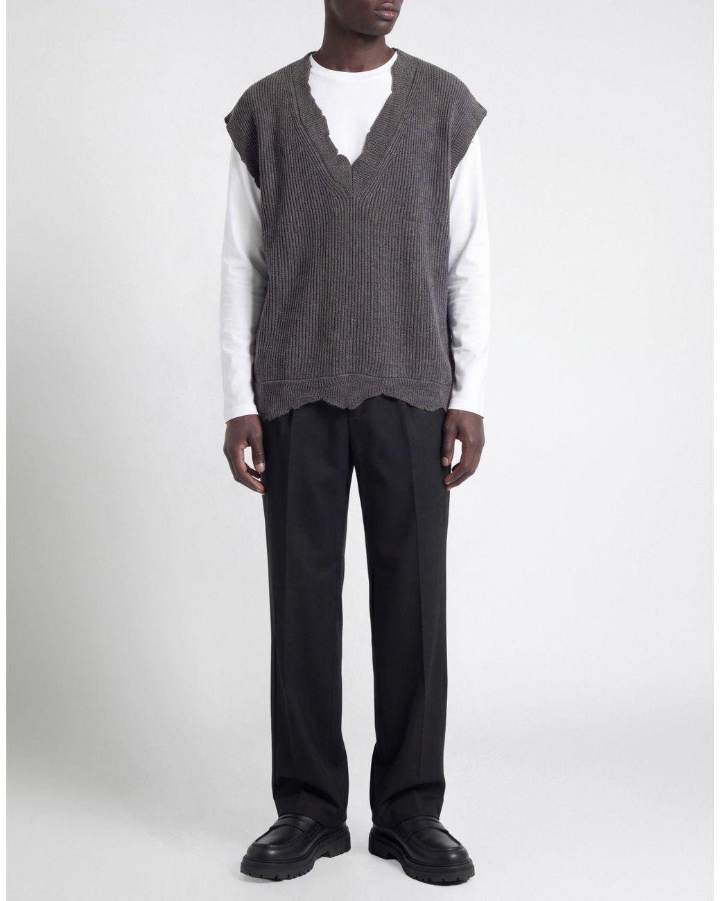 Laneus Gray Sweater Wool, Polyamide for men