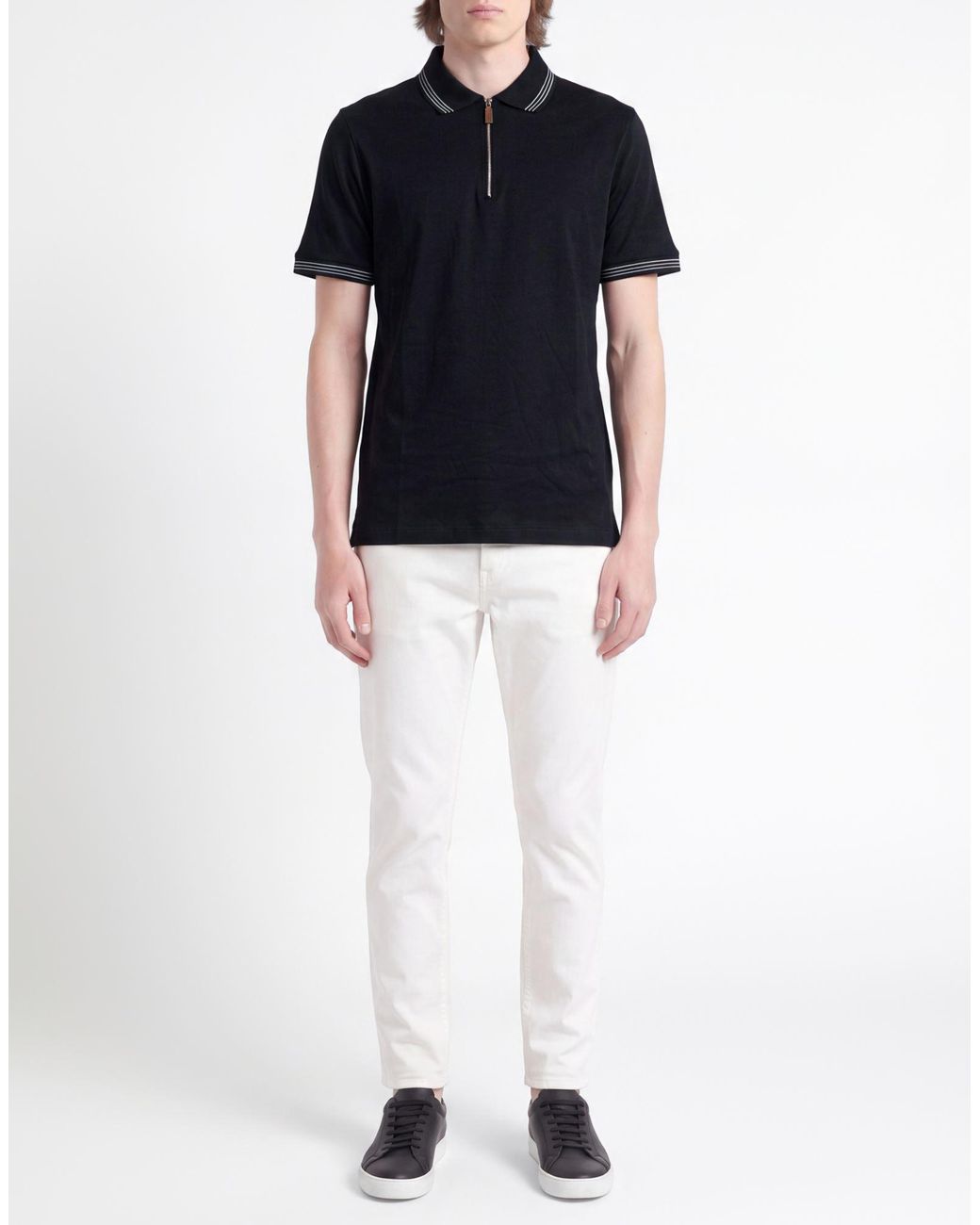 Paul & Shark Black Midnight Polo Shirt Cotton, Lyocell for men