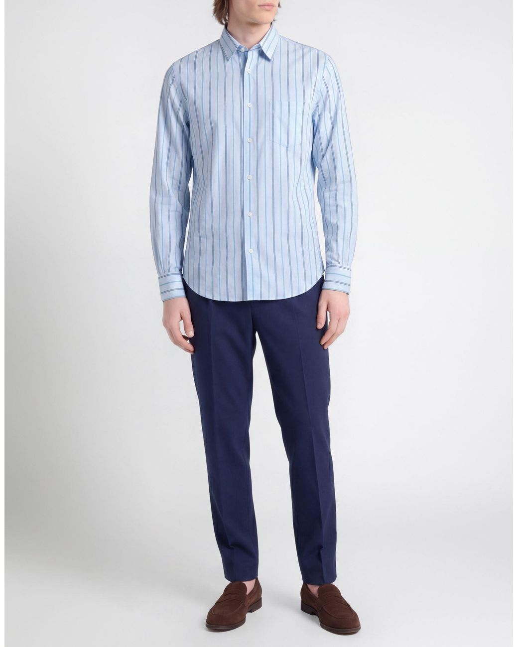 Officine Generale Blue Light Shirt Cotton for men