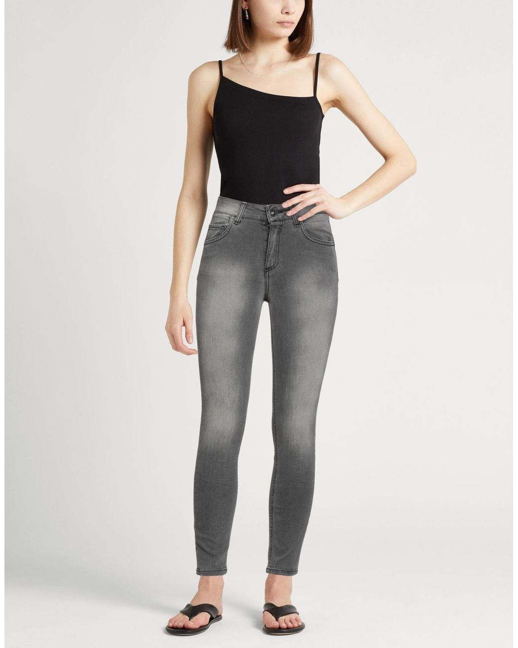 Sandro Ferrone Gray Jeans Cotton, Eco Polyester