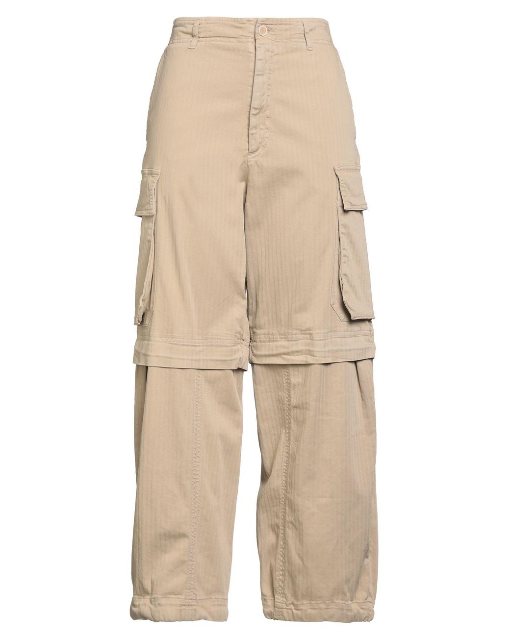 Semicouture Natural Sand Pants Cotton, Elastane