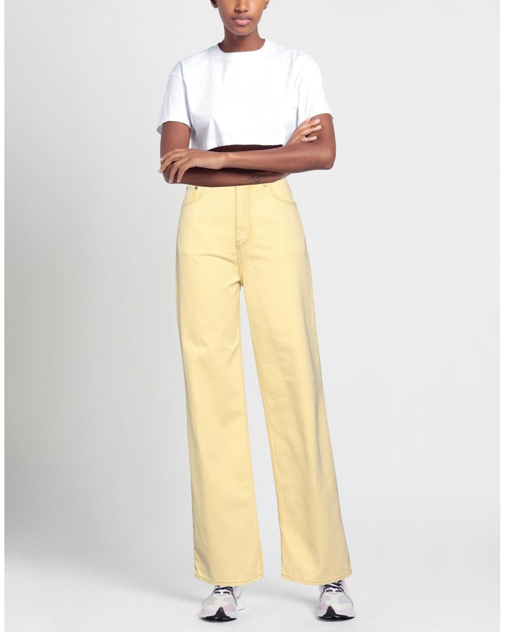 Ganni Yellow Magny Wide-Leg Jeans