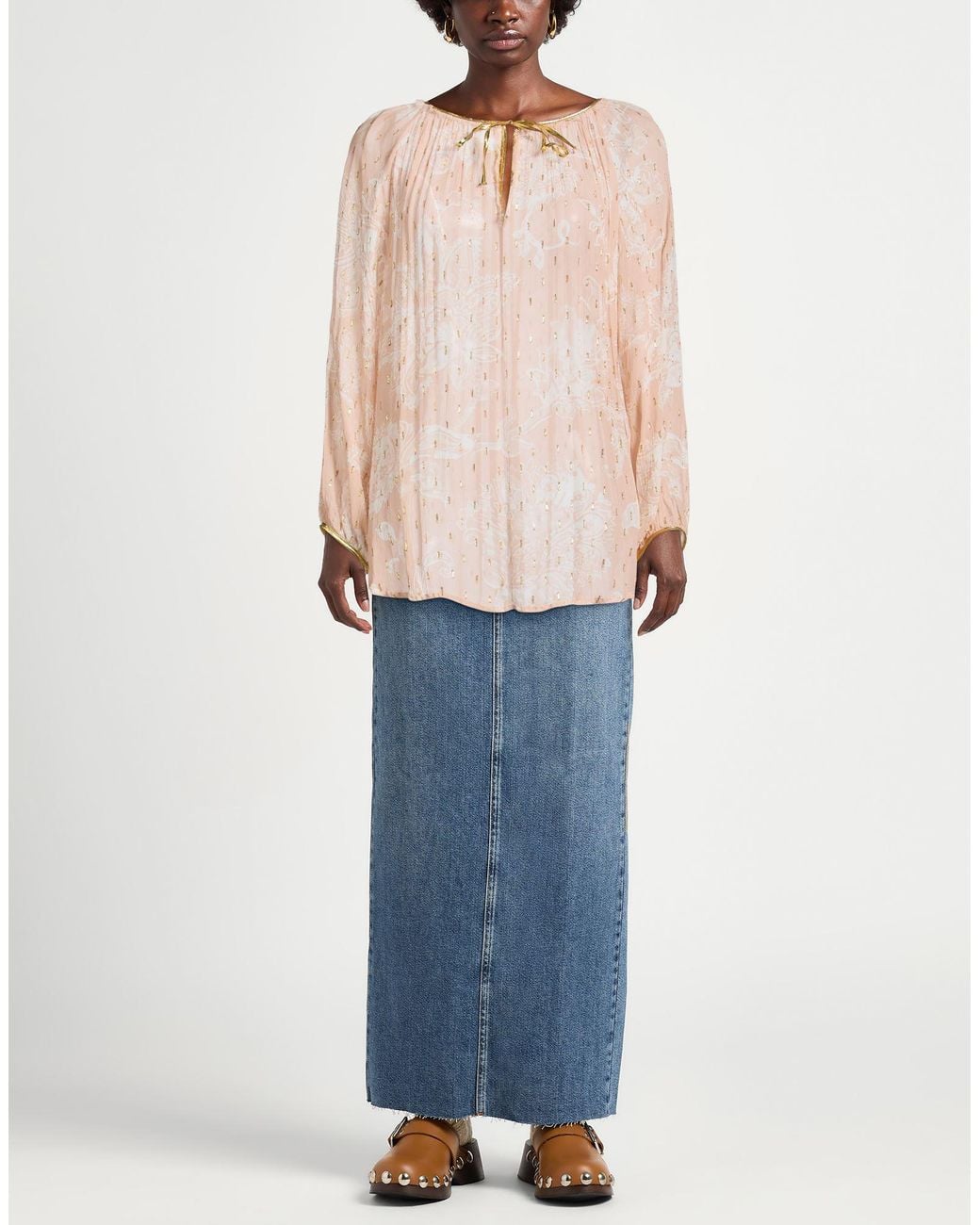 8pm Pink Blush Top Viscose, Metallic Fiber