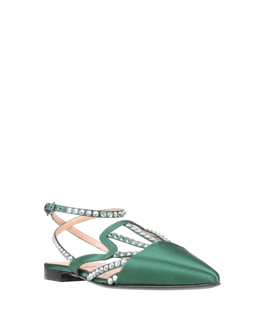 Alberta Ferretti Green Ballet Flats Textile Fibers