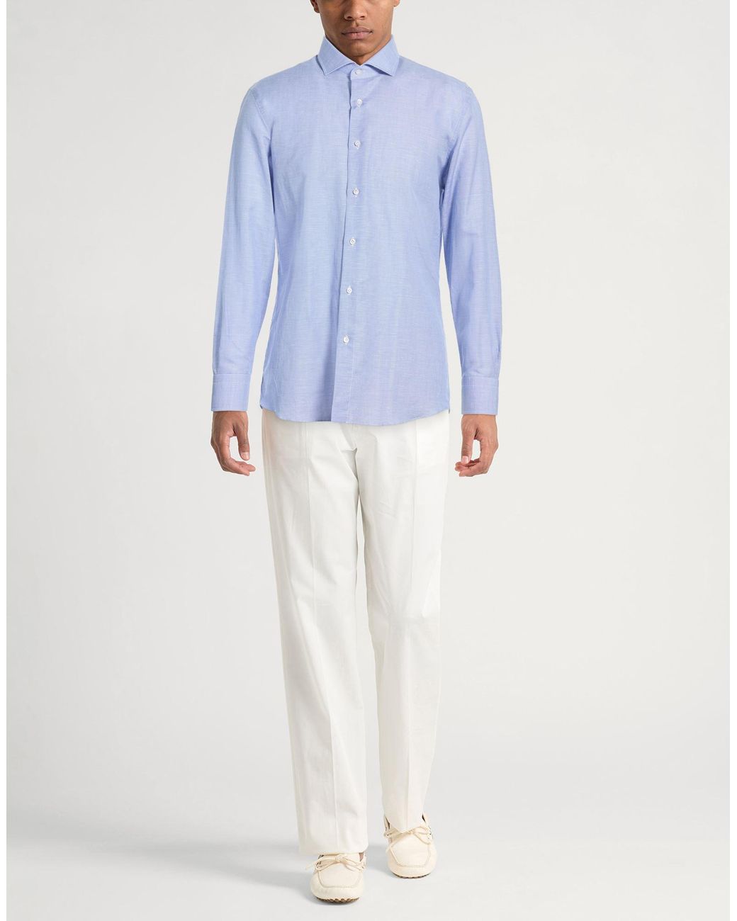 Caruso Blue Light Shirt Cotton for men