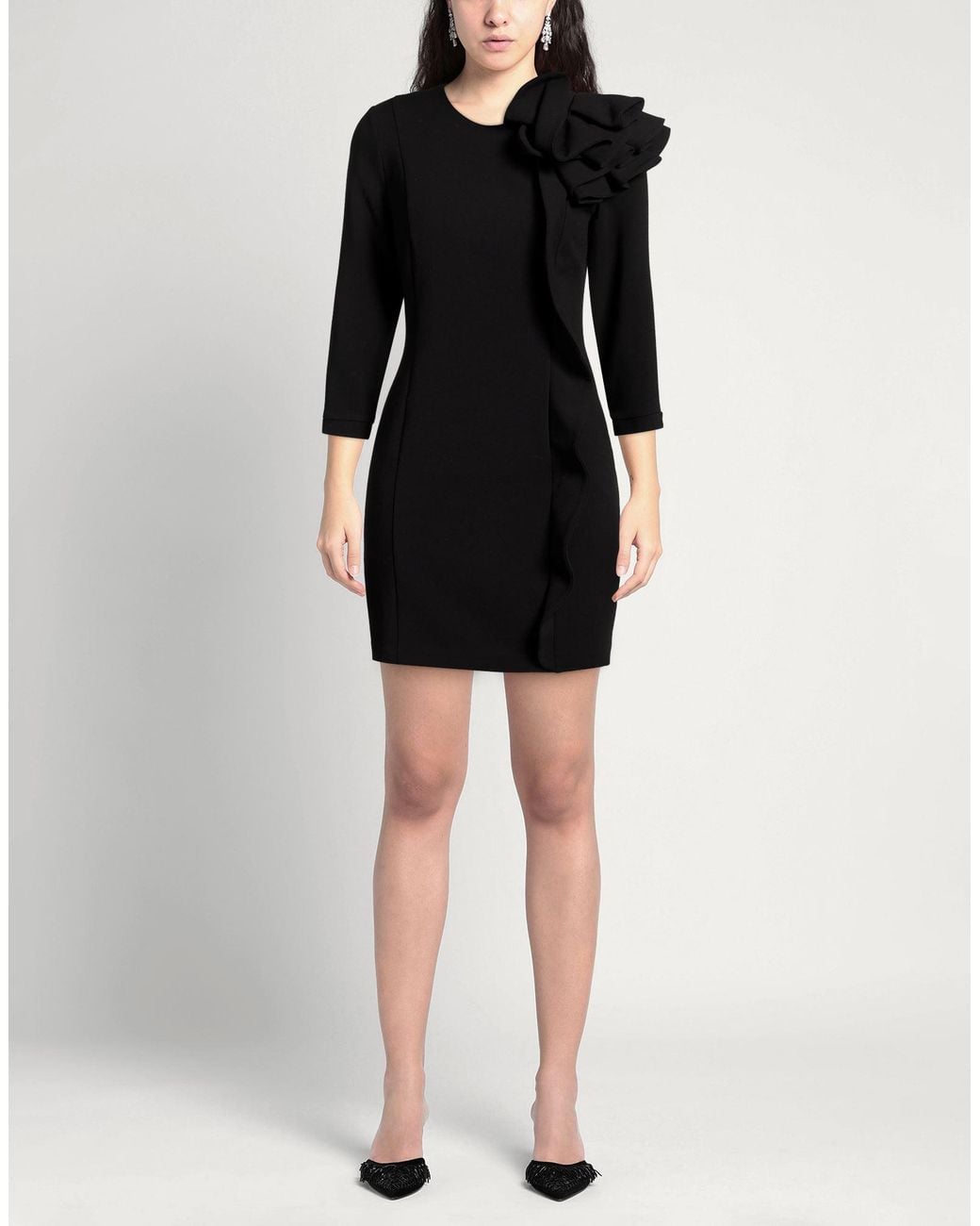 Babylon Black Mini Dress Polyester, Viscose, Elastane