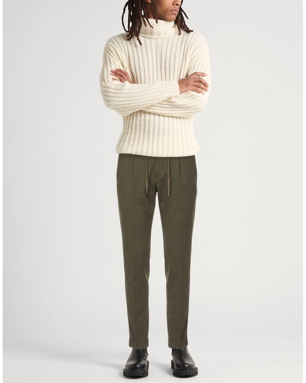 Barbati Green Pants Viscose, Polyamide, Elastane for men