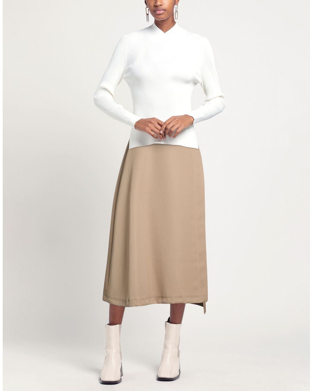 Ujoh Natural Midi Skirt Wool